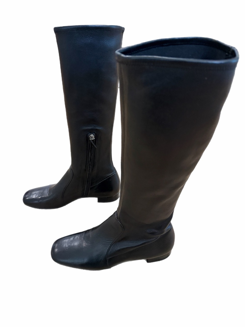 Prada Black Leather Women’s Knee-High Boots - Size 36